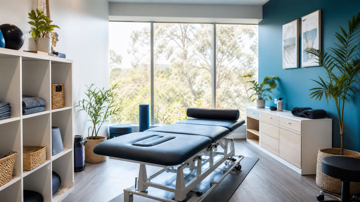 Modern physiotherapy clinic treatment room in Port Melbourne